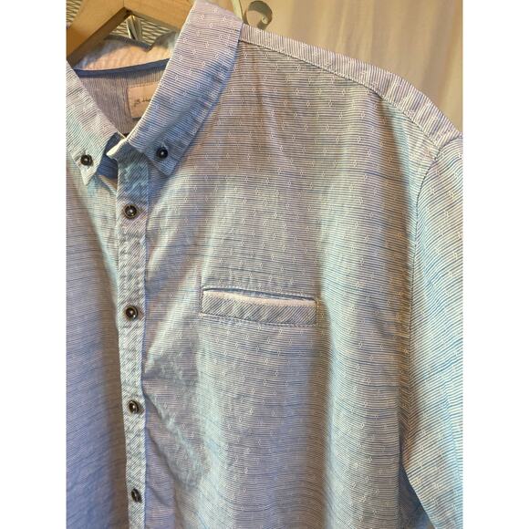 JB Holt Shirt Button Up Contrast Cuffs Blue Performance Stretch Size XL - Picture 3 of 10